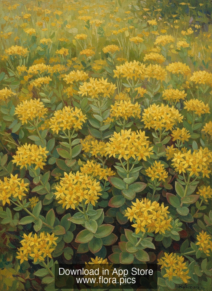 Orange Stonecrop - Sedum kamtschaticum flower puzzle art