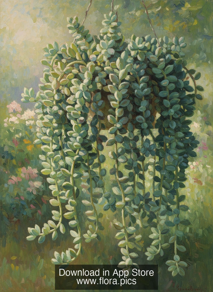 Baby Burro's Tail - Sedum morganianum burrito flower puzzle art