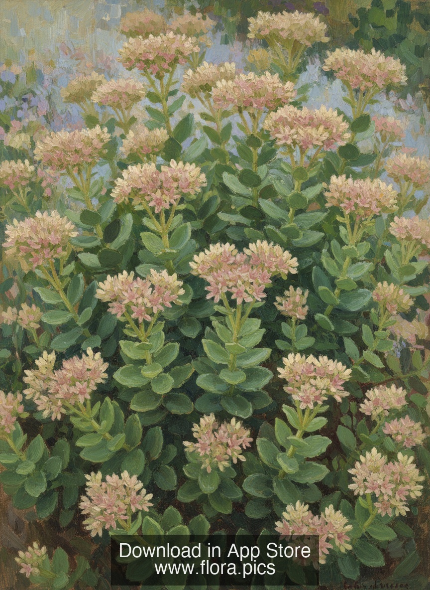 Rose-scented Stonecrop - Sedum rosea flower puzzle art