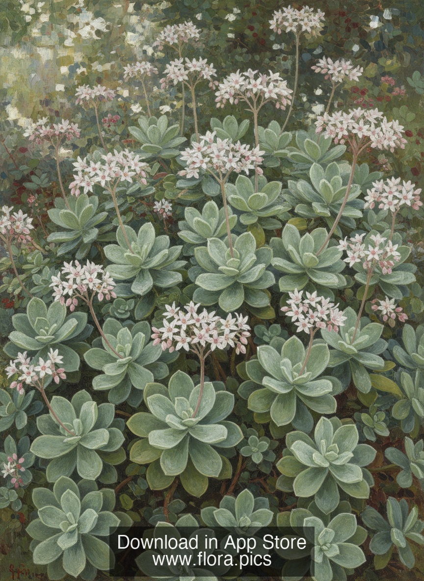 Chinese Jade - Sinocrassula yunnanensis flower puzzle art