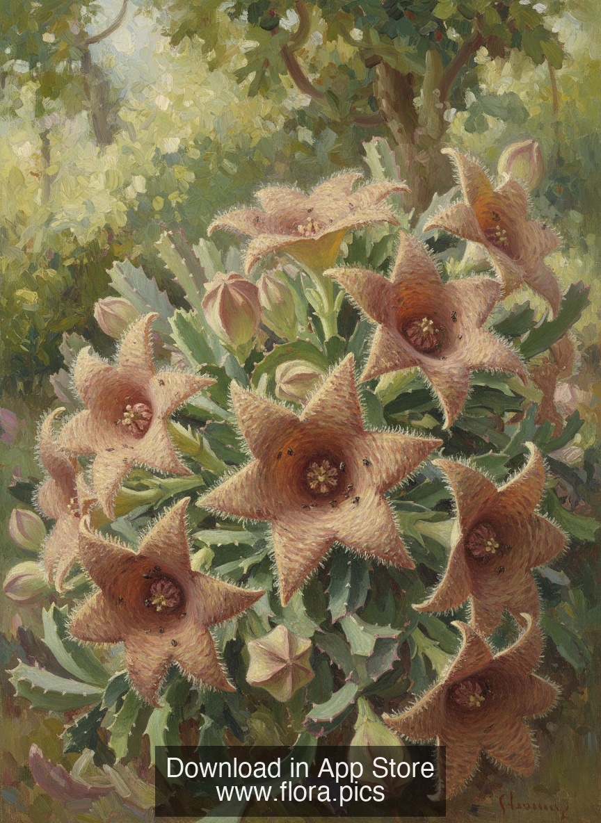Giant Starfish Flower - Stapelia gigantea flower puzzle art