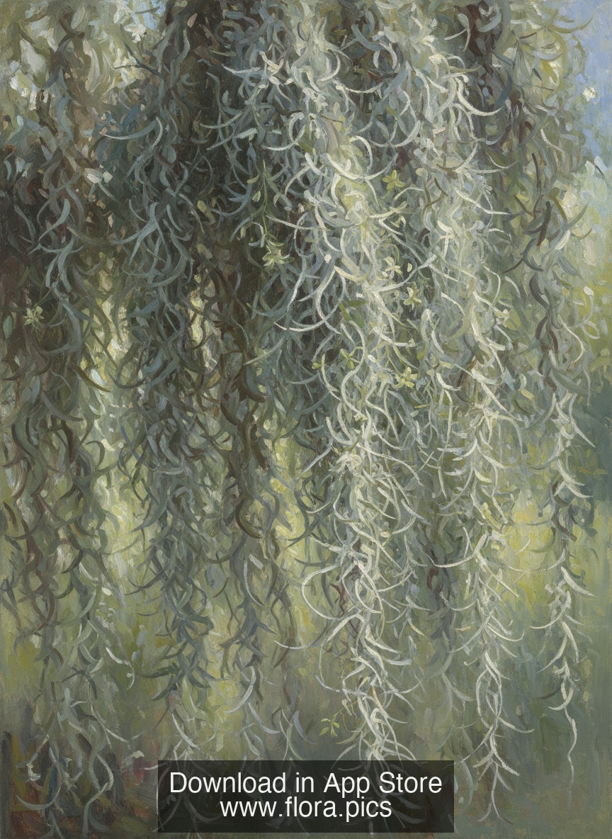 Spanish Moss - Tillandsia usneoides flower puzzle art