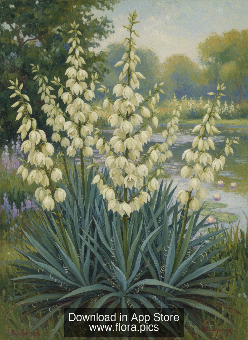 Adam's Needle - Yucca filamentosa flower puzzle art